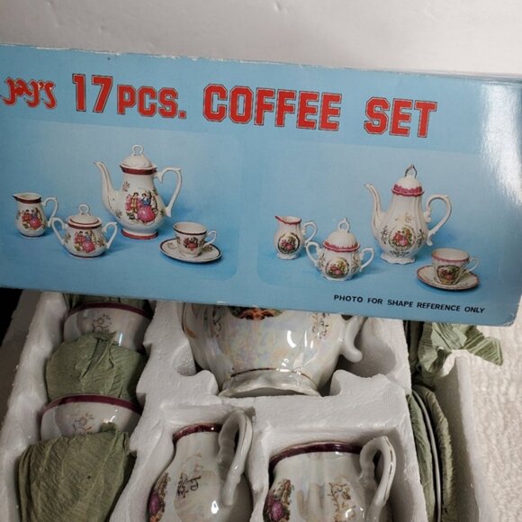 Rare Vintage 17pcs English Colonial Baroque Porcelain Fine China Tea Coffee Set - Picture 6 of 9